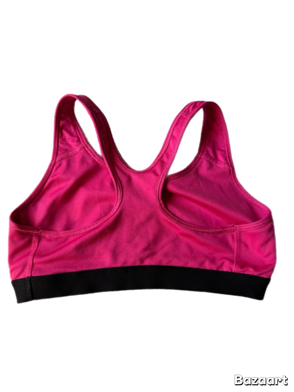 Nike Dri-FIT Pink Sports Bra Black Band Racerback Size Medium - Picture 2 of 4